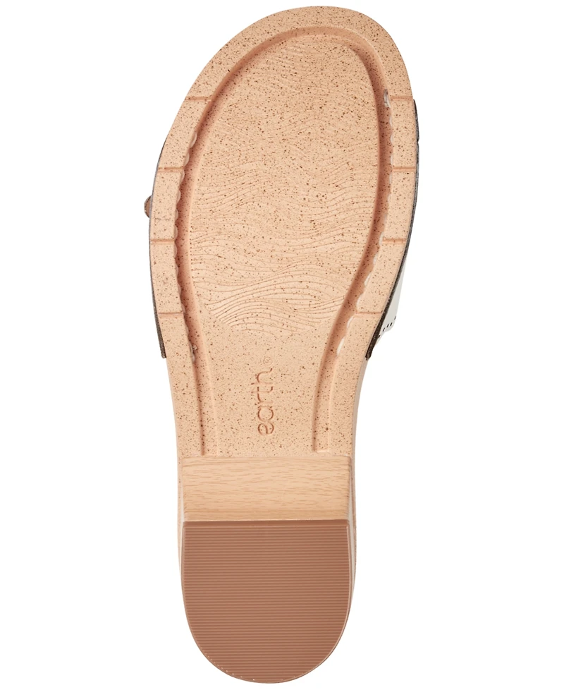 Earth Women's Haisly Leather Buckle Band Block Heel Sandals