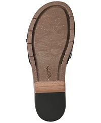 Earth Women's Haisly Leather Buckle Band Block Heel Sandals