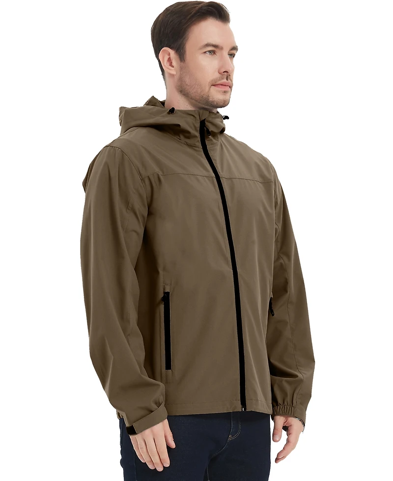 Hawke & Co. Men's All-Season Lightweight Stretch Hooded Rain Jacket