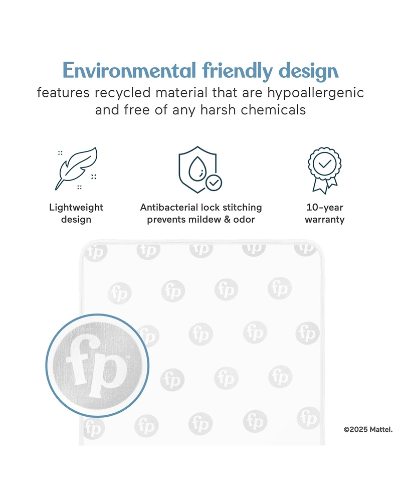 Dream On Me Baby Fisher-Price Hello Rainbow Full Crib Mattress Firm Innerspring Mattress with Waterproof Vinyl Cover