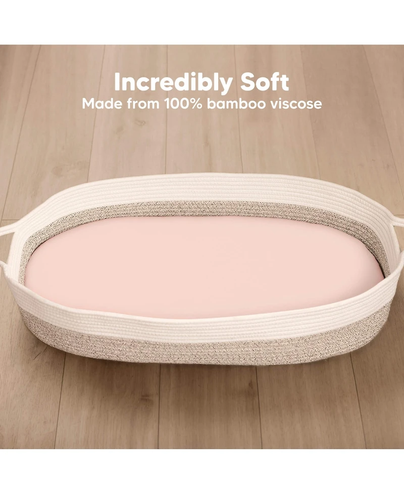 KeaBabies Bassinet Sheet for Baby Girls, Boys, 2-Pack Isla Fitted Sheets, Mattress Sheets