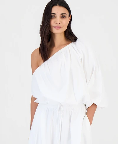 I.n.c. International Concepts Petite Bubble One-Shoulder Blouse, Macy's Exclusive