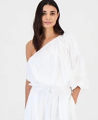 I.n.c. International Concepts Petite Bubble One-Shoulder Blouse, Macy's Exclusive