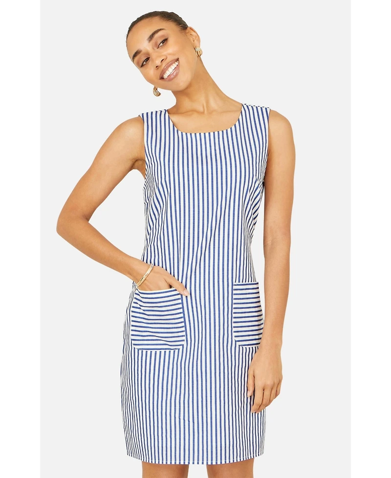 Yumi Women's Stripe Cotton Shift Dress