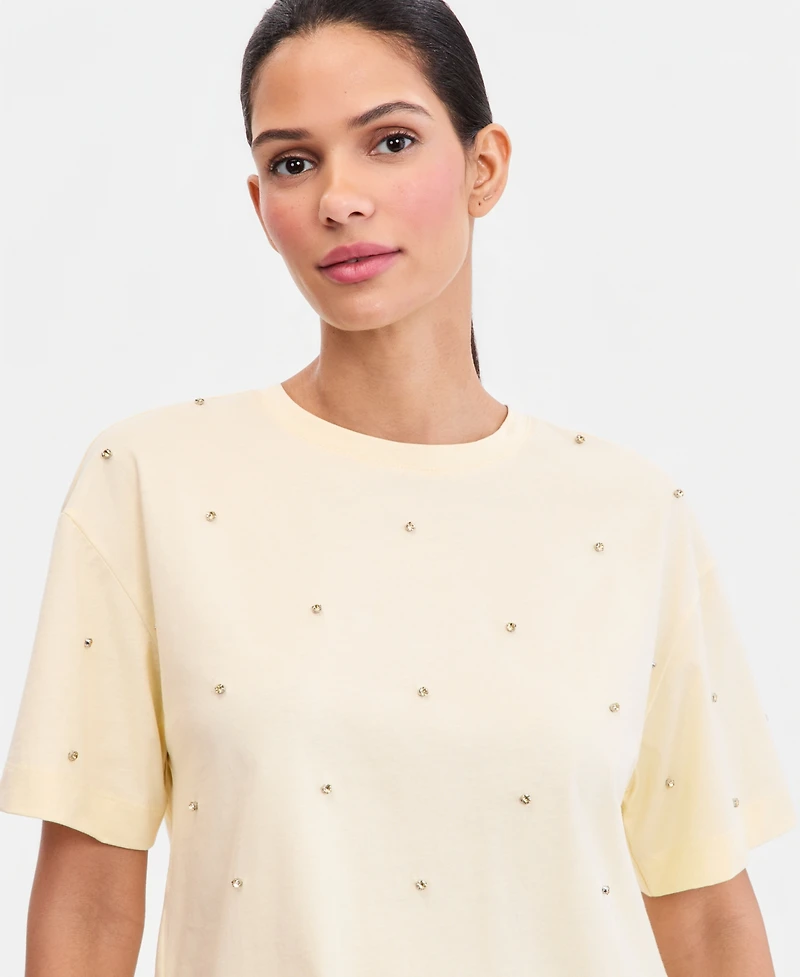 I.n.c. International Concepts Women's Embellished T-Shirt, Macy's Exclusive