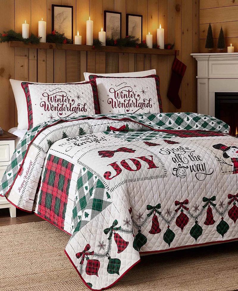 Avanti Patchwork Plaid Reversible -Pc. Quilt Set