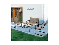 Slickblue Outdoor 4-Piece Glider Patio Set with Loveseat and Coffee Table