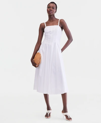 I.n.c. International Concepts Women's Sleeveless Seamed Midi Dress, Macy's Exclusive