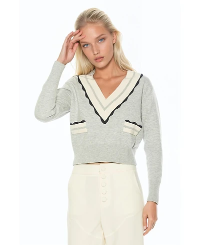 Alexia Admor Women's Arden Deep V Contrast Trim Cardigan