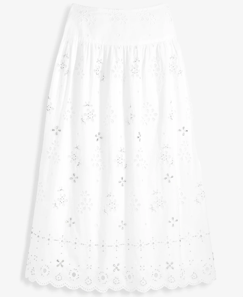 I.n.c. International Concepts Women's Embellished Eyelet Midi Skirt, Macy's Exclusive