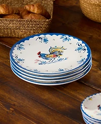 Certified International French Rooster Dinner Plates, Set of 4