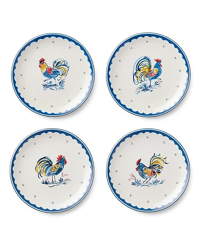 Certified International French Rooster Salad Plates, Set of 4