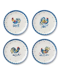 Certified International French Rooster Salad Plates, Set of 4