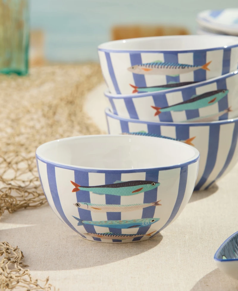 Certified International Something Fishy Ice Cream Bowls, Set of 4