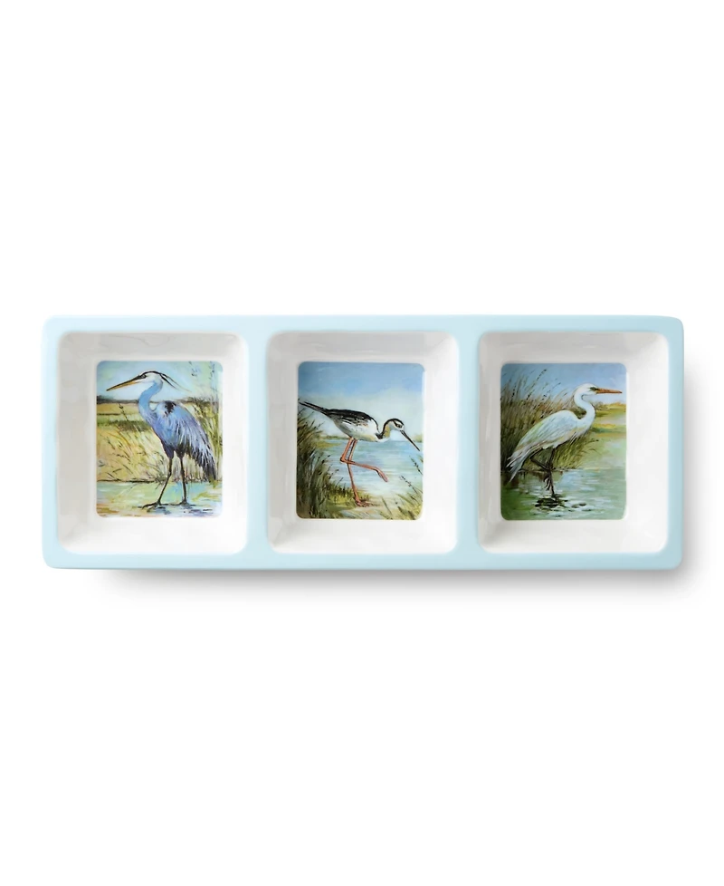 Certified International Coastal Birds Melamine 3-Pc. Hostess Set