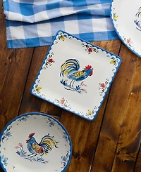 Certified International French Rooster Square Platter