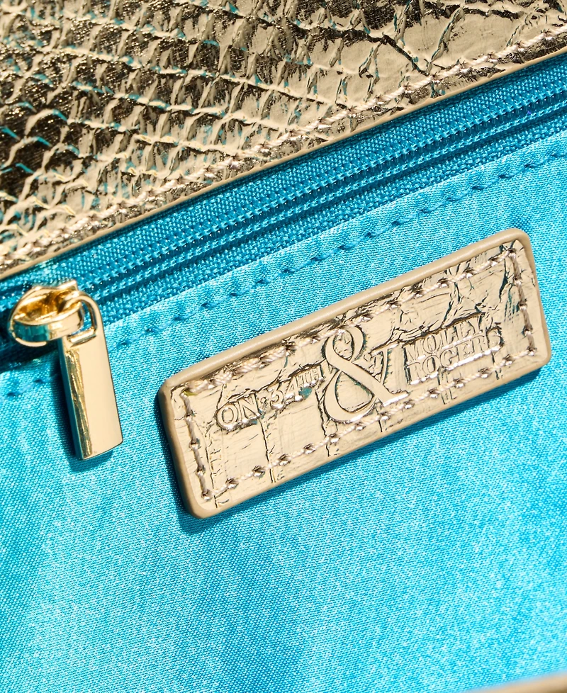 Metallic Snake-Print East-West Clutch Bag, Macy's Exclusive- Molly Rogers Capsule Collection
