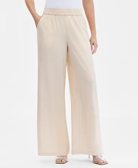 I.n.c. International Concepts Women's Metallic Linen-Blend Wide-Leg Pants, Macy's Exclusive