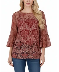 Women's Bell Sleeve Blouse and Solid Camisole