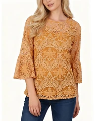 Women's Bell Sleeve Blouse and Solid Camisole
