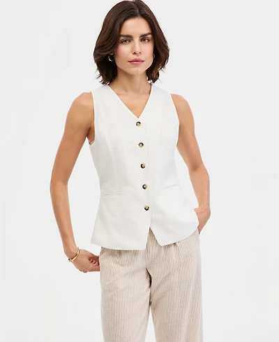 Tommy Hilfiger Women's V-Neck Button-Front Waistcoat