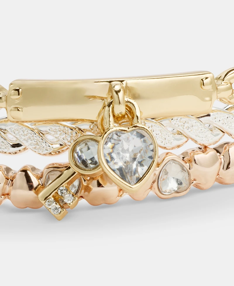 Anne Klein 3-Pc. Set Crystal Rope Bangle Bracelets