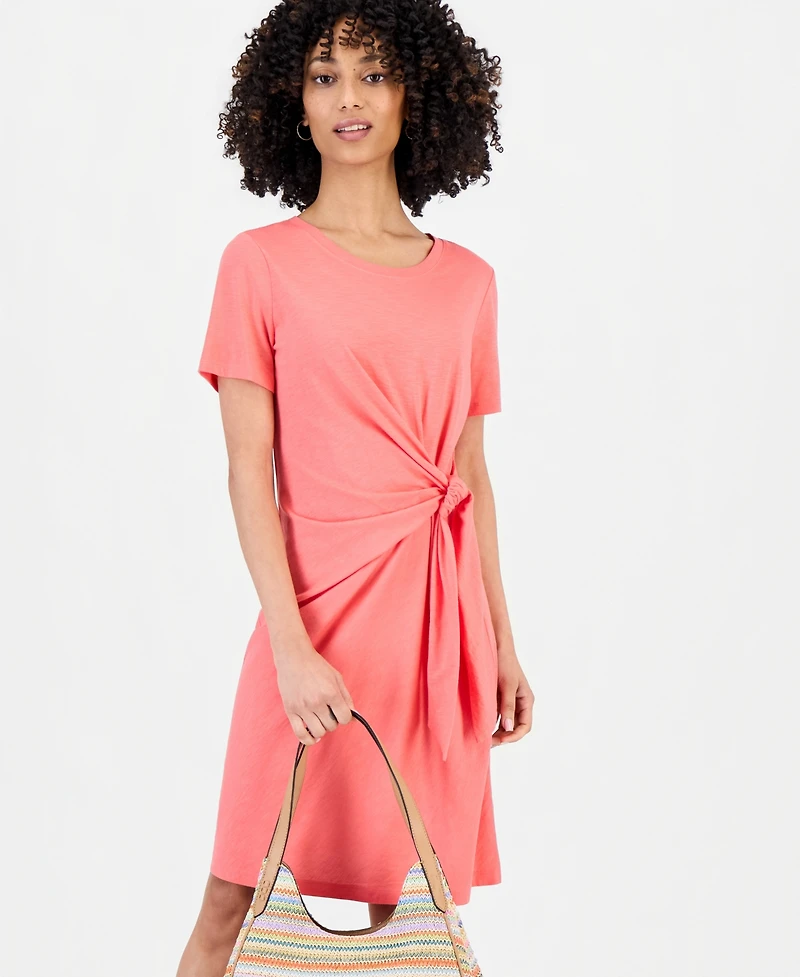 Style & Co Petite Tie-Waist T-Shirt Dress, Macy's Exclusive