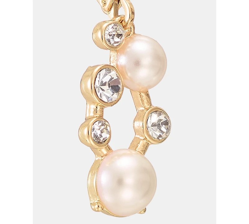 Anne Klein Crystal & Imitation Pearl Cluster Drop Earrings