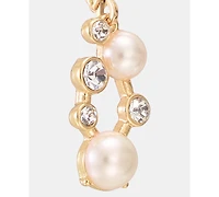 Anne Klein Crystal & Imitation Pearl Cluster Drop Earrings