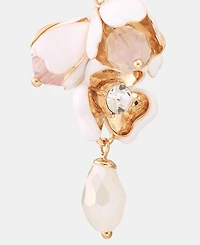 Anne Klein Textured Flower Statement Earrings