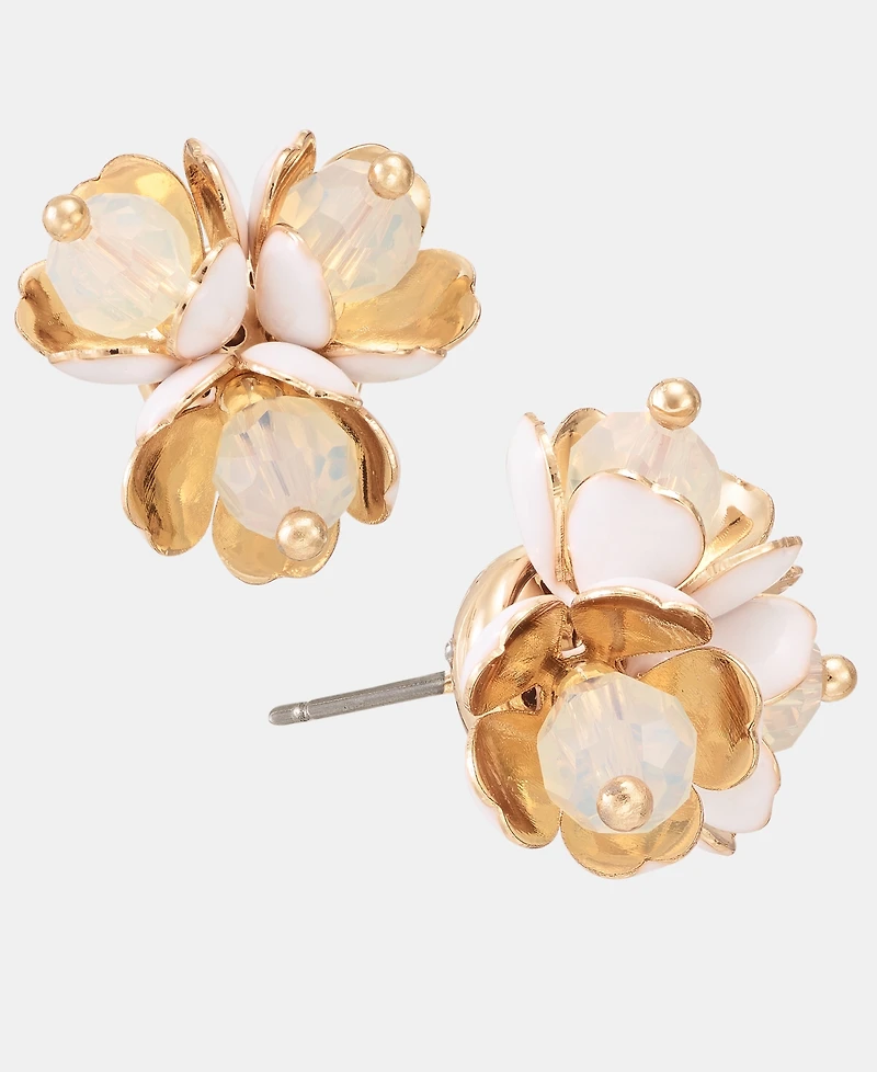 Anne Klein Textured Flower Stud Earrings