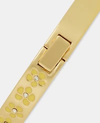 Karl Lagerfeld Paris Gold-Tone Yellow Flower Bangle Bracelet