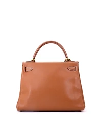 Pre-Owned HERMES Kelly 28 Handbag Brown Courchevel with Gold Hardware