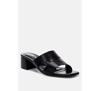 London Rag Womens Shulva Block Heel Slip Ons