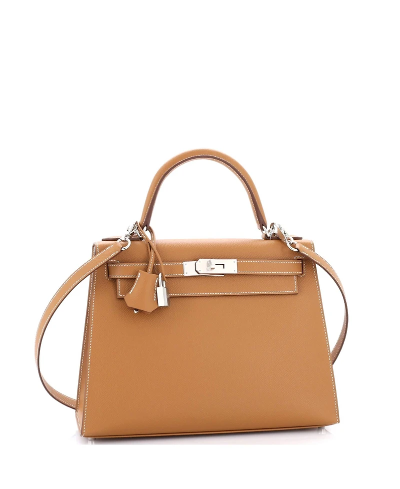 Pre-Owned Hermes Kelly Handbag Epsom with Palladium Hardware