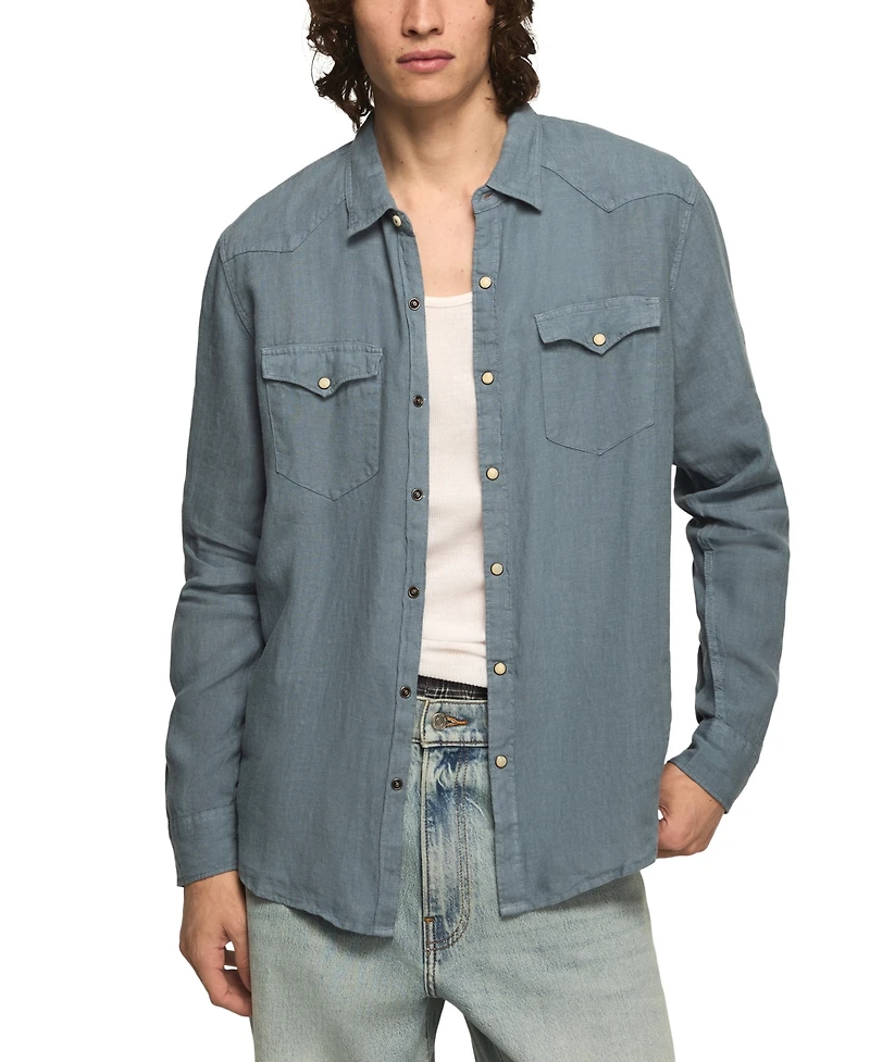 Lucky Brand Men's Spread Collar Western Shirt