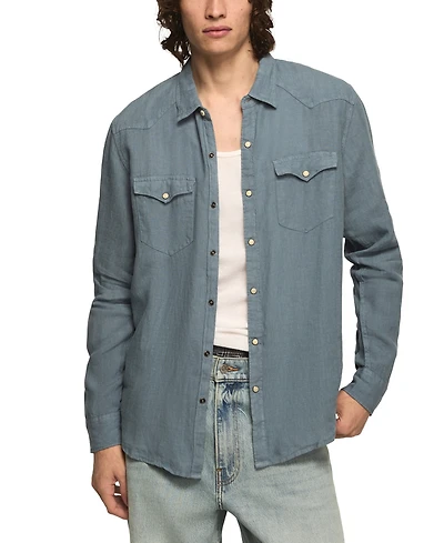 Lucky Brand Men's Spread Collar Western Shirt