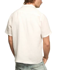Lucky Brand Men's Short-Sleeve Linen Camp-Collar Shirt