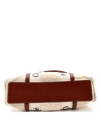 Pre-Owned Chloe Large Woody Tote Shearling with Leather