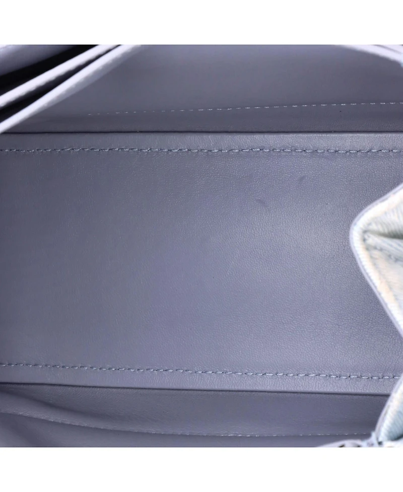 Pre-Owned Balenciaga Medium Crush Chain Flap Bag Quilted Denim