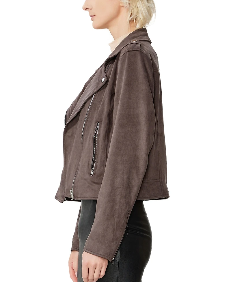 kimi + kai Women's Faux Suede Moto Jacket