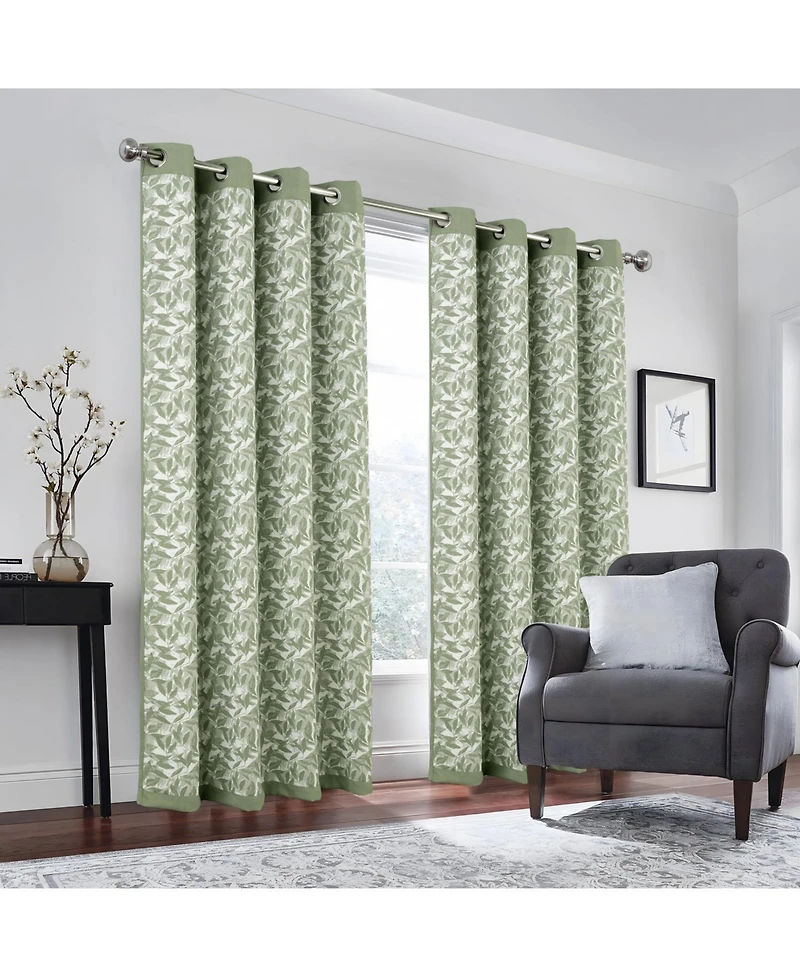 Rt Designers Collection 100% Polyester 190 Gsm Marina Revisible Blackout Grommet Curtain Panel 54" x 84