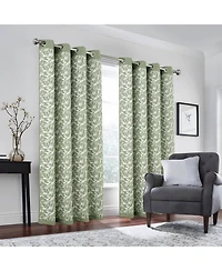Rt Designers Collection 100% Polyester 190 Gsm Marina Revisible Blackout Grommet Curtain Panel 54" x 84