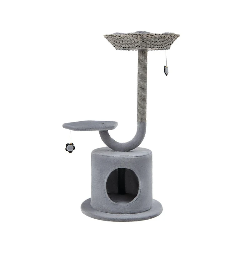 Aostirmotor 42" Cat Tower with Curved Metal Frame