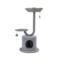 Aostirmotor 42" Cat Tower with Curved Metal Frame