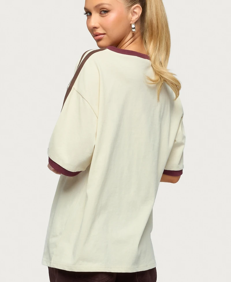 Edikted Women's Australia 96 Contrast Oversized T Shirt