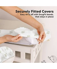 KeaBabies 2-Pack Soothe Waterproof Changing Pad Covers for Boy, Girl, 32x16 Soft Cotton Baby Table Cover