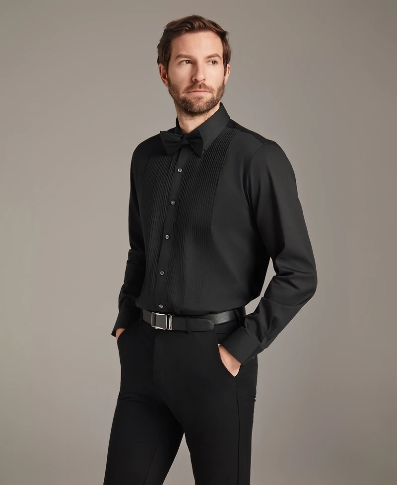 Alfani Men's Slim Fit Pleated Dress Shirt, Macy's Exclusive