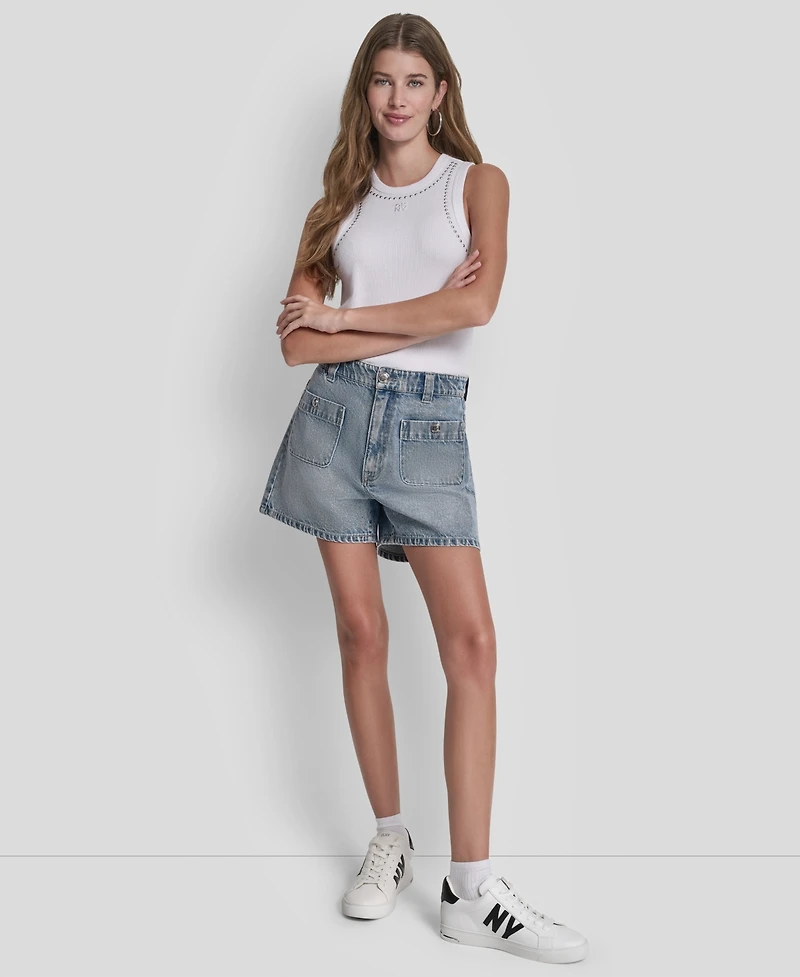 Dkny Jeans Women's High-Rise A-Line Shorts