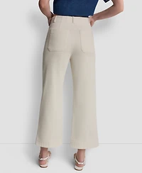 Dkny Jeans Women's High-Rise Cropped Wide-Leg Pants